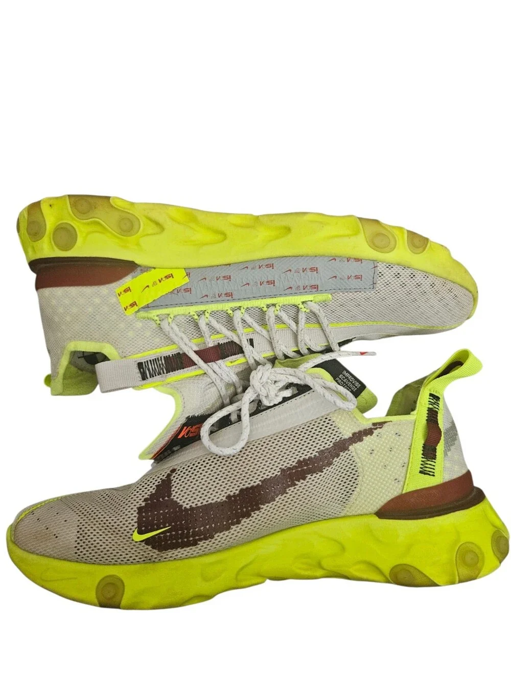 NIKE React Runner ISPA Platinum Volt Running Shoes Mens Size 8‎ CT2692-002